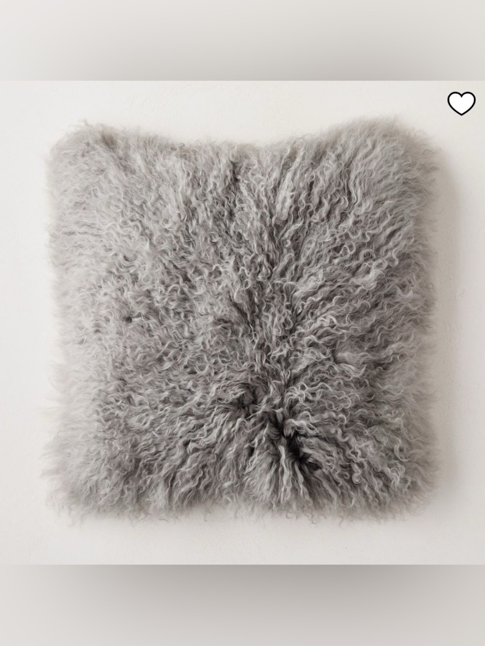 Like New West Elm mongalian fur decorative pillow cover and insert